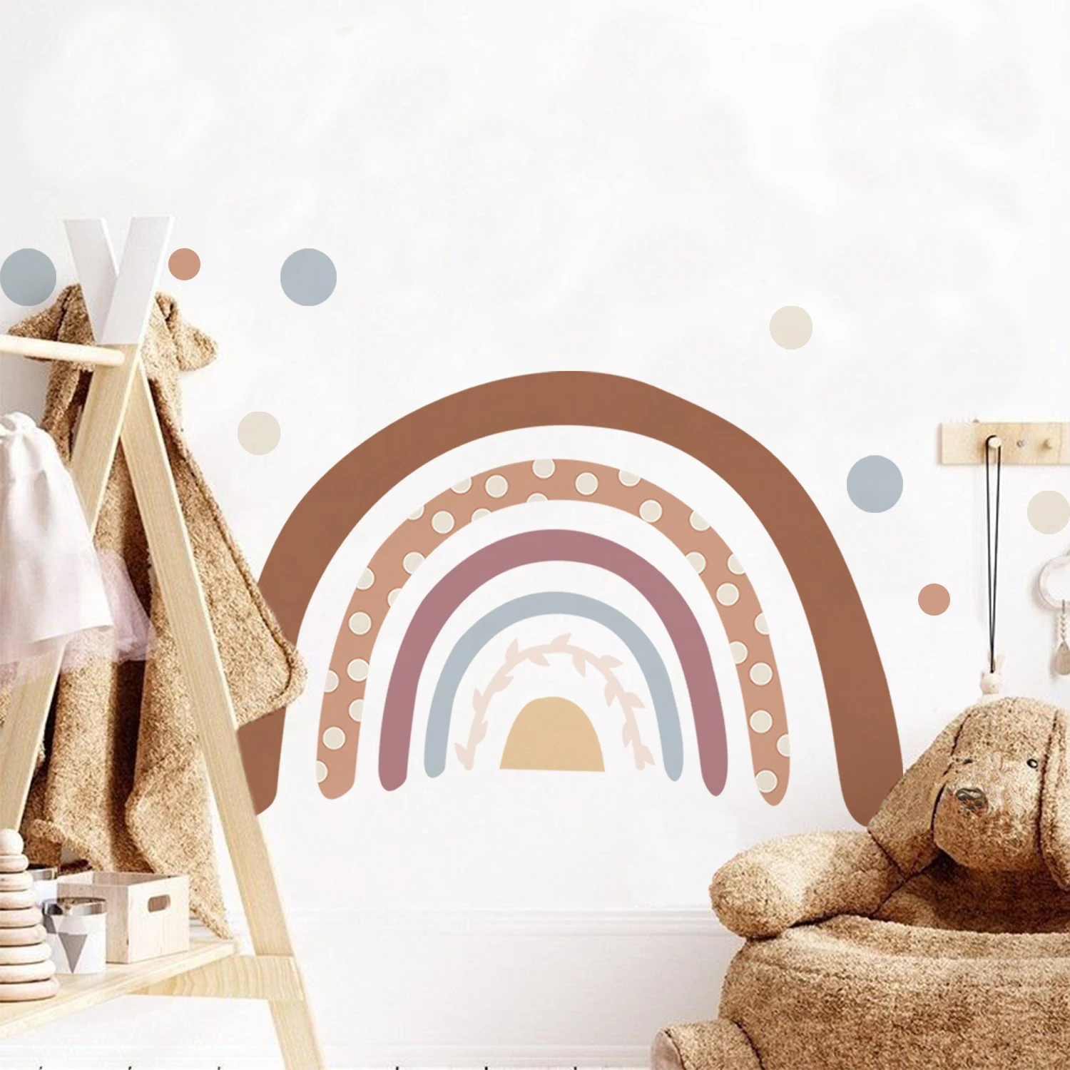 Cartoon Boho Rainbow Wall Sticker Wall Decals Home Decorations Color Mural Sticker Baby Living Bedroom Ornament Home Wallpaper