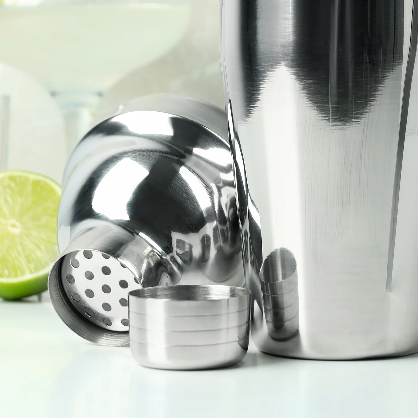 

Drinks Stainless Steel Shaker Lid Anti-splash Cup Covers Mixing Glass for Accessories Silver Travel
