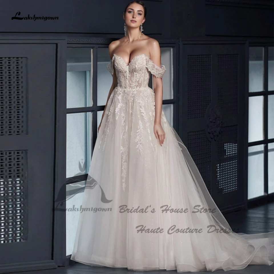 Lakshmigown Luxury Lace Beach Wedding Gowns Off Shoulder 2025 Vestidos De  Novia Princess Women Bridal Dresses Customized - AliExpress