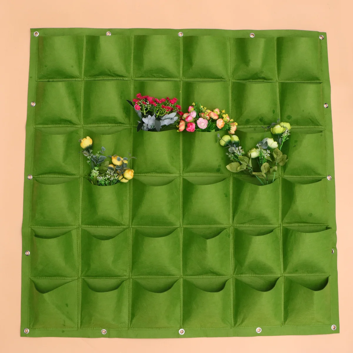 حقيبة زراعة اللباد 1 متر × 1 متر حقيبة زراعة عمودية معلقة على الحائط الأخضر لزراعة الأعشاب في الحديقة الداخلية والخارجية مع 36 جيوب #6