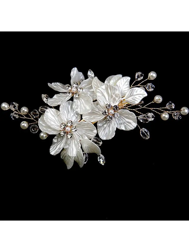 Crystal Pearl Flower Hair Clips Elegant Headwear For Women Precious Jewels Bridal Wedding Hair Accessories