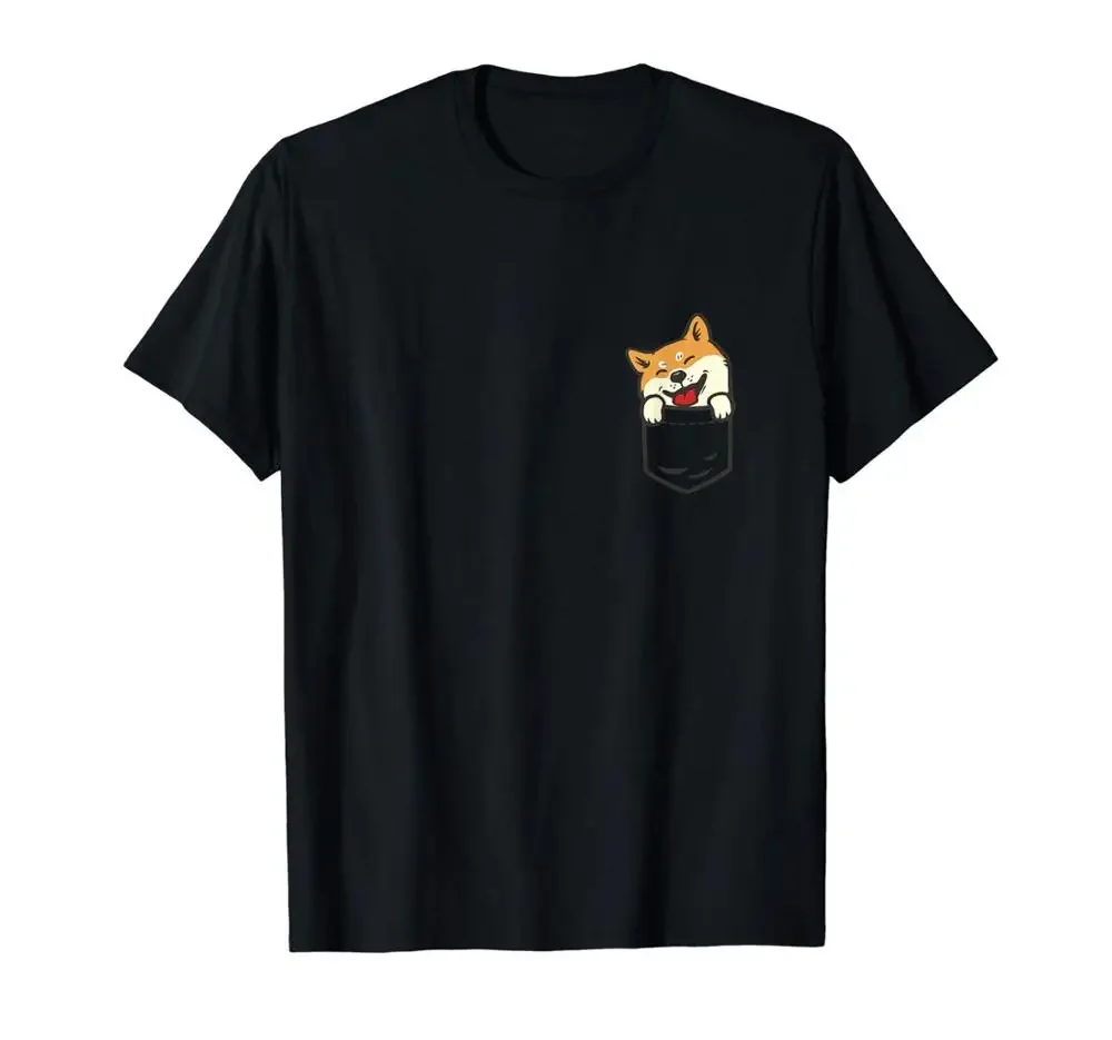 Cute Shiba Inu Owner Shirt Dog In Your Pocket Dog Lover Giftnew  Hip Hop Men Brand Clothing Fashion Tees Short Sleeve Shirts