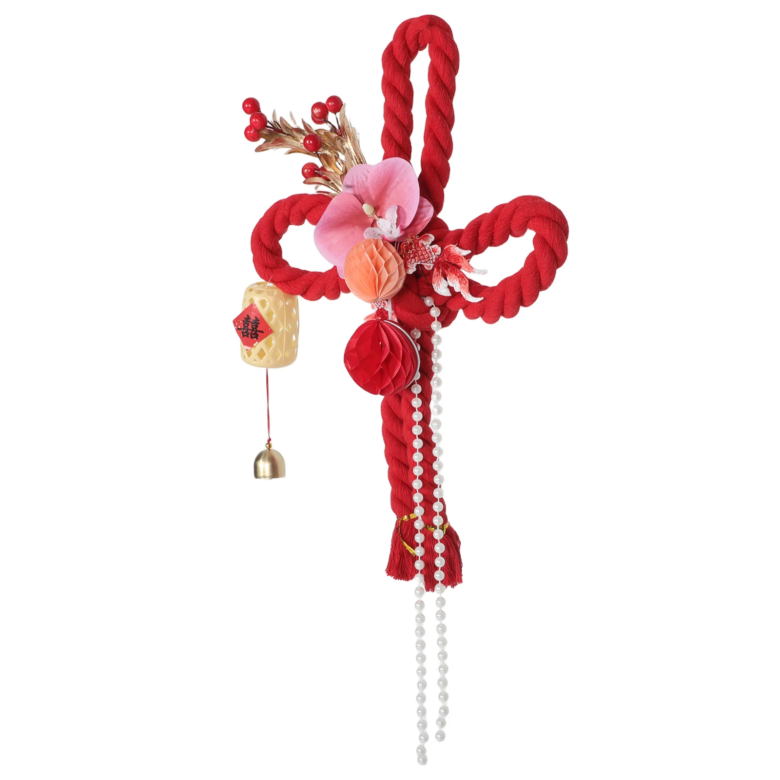 

Chinese Knot Hanging Decor Car Home Ornament Auspicious Symbol Pendant Red Tassel Spring Year Decoration Automotive Interior