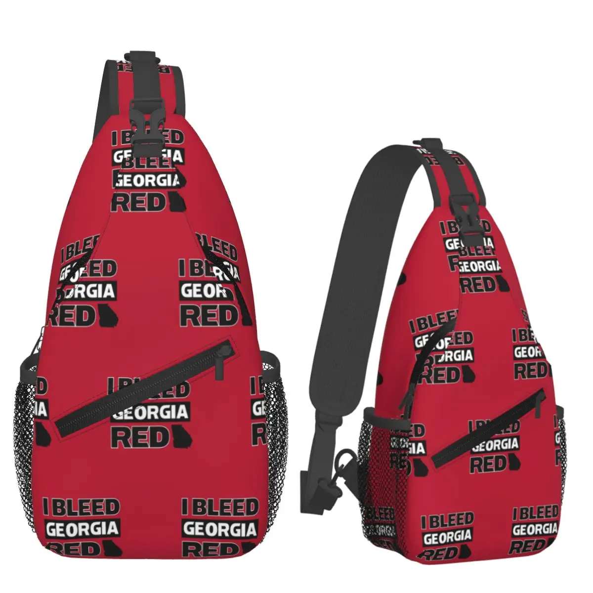 

I Bleed Red Georgia UG Bulldog Pride Нагрудная сумка Мужской рюкзак через плечо на слинге Нагрудная сумка для путешествий Туризм Рюкзак Сумка на плечо