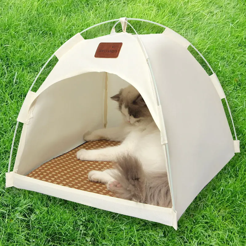 Cat House Tent Semi-enclosed Summer Outdoor Pet Tents Can Be Dismantled Washed Cat Beds Pet Products Supplies accessories