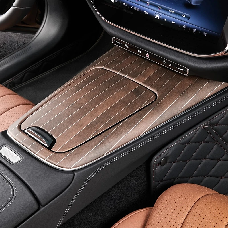Grano de madera de melocotón para Mercedes Benz Clase E W214 E300 E260 S214 Panel Central de coche marco antipatadas cubierta de reposabrazos embellecedora de elevación de ventana