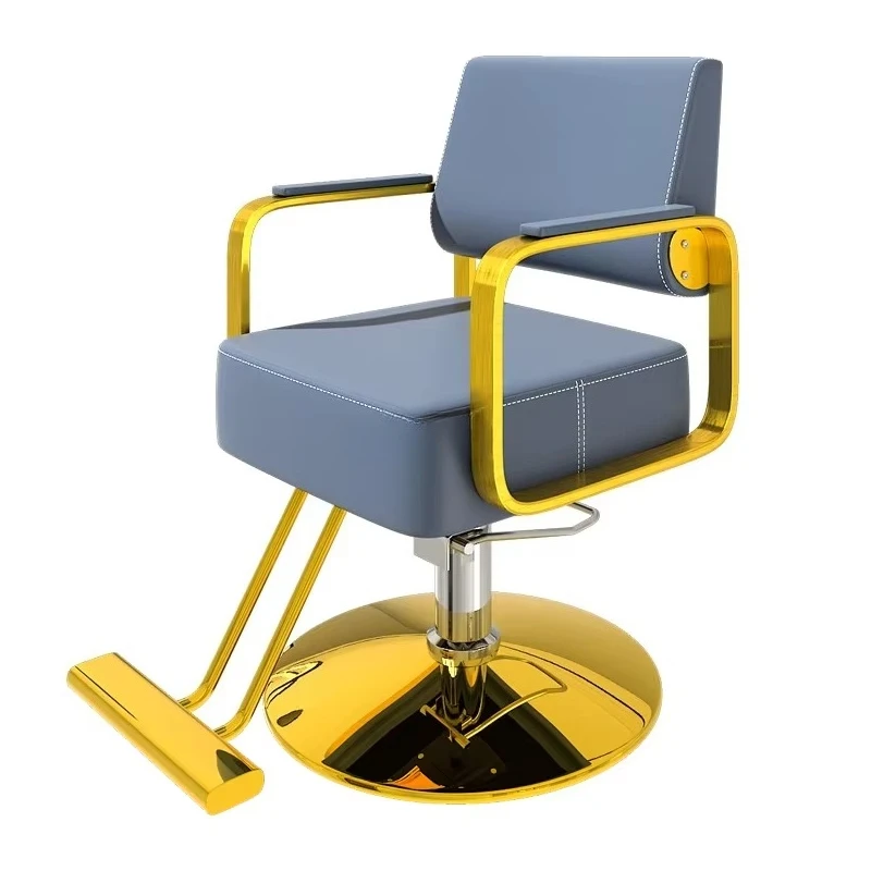 #Internet Celebrity Barber Shop Chair Salon-Specific Hairdressing Chair Reclining Height-Adjustable Haircut Stool New Model Stee