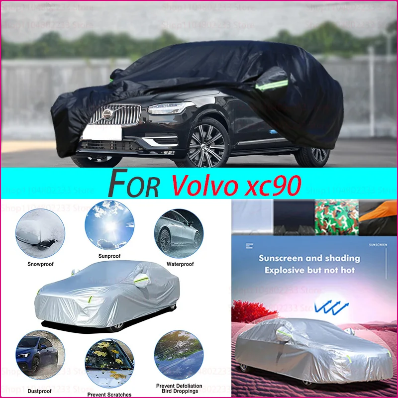 

Black Heavy Duty Car Cover Waterproof All Weather, Full Exterior Cover Outdoor Snow Sun Uv Protection for Volvo Xc90