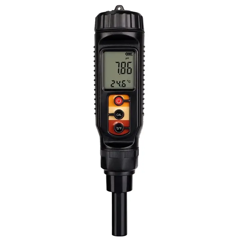 Professional High Precision Digital Food PH Meter 0.00-14.00 With ATC, Flat Probe For Fruit, Meat, Vegetables, Dough, Milk