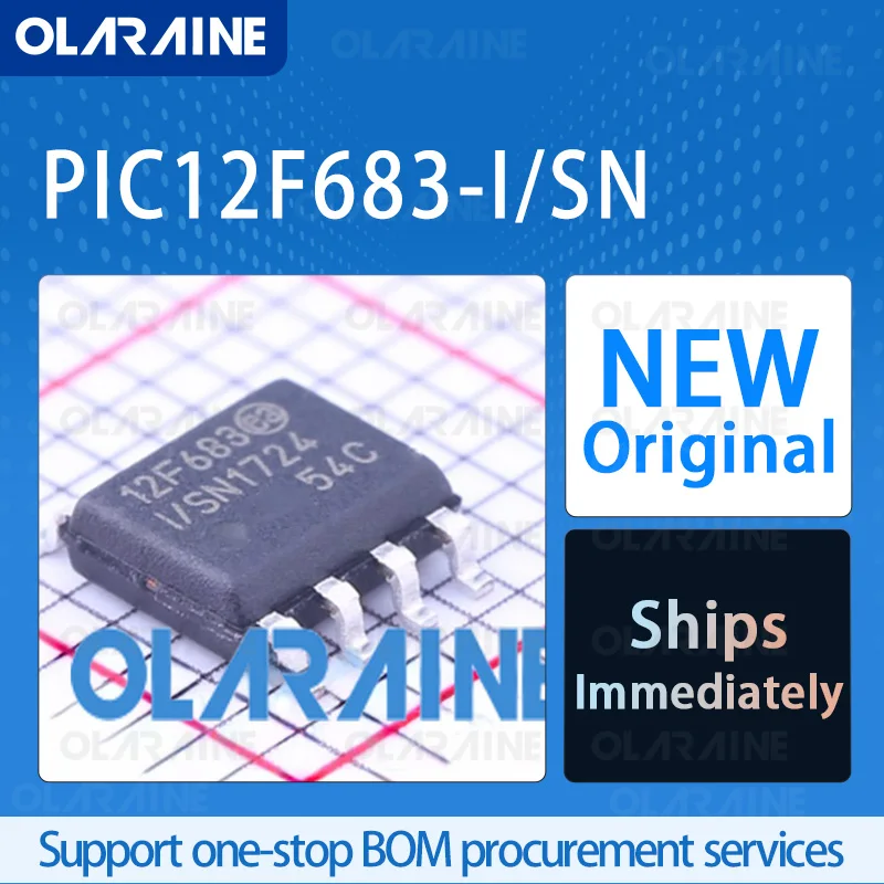 1/5/10Pcs PIC12F683-I/SN SOIC-8 8-bit microcontroller -MCU RoHS PIC12 Data RAM 128 B 6 I/O Voltage 5.5 V