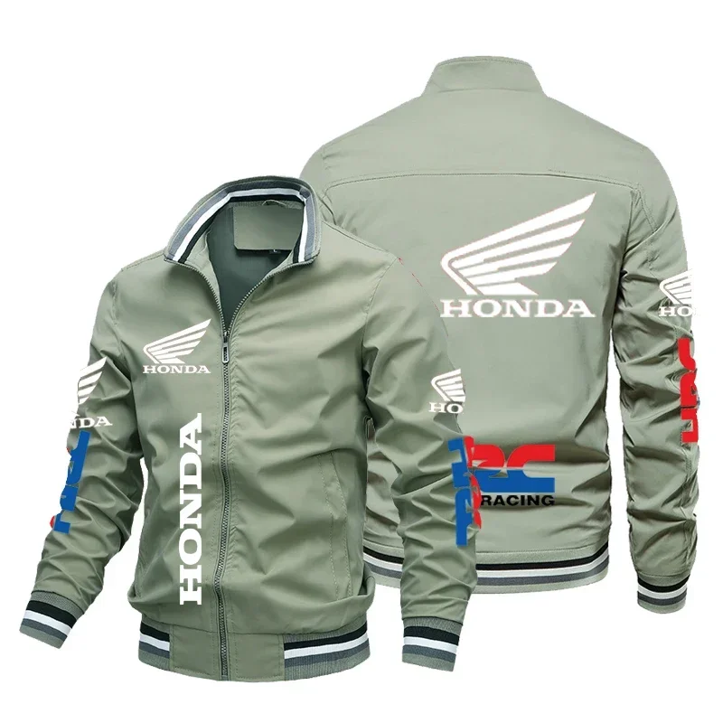 45472 New Honda Motorcycle Men's Jacket Honda Print Bomber Jacket Casual Trendy Baseball Uniform Men's Women's Motorcycle Jacket