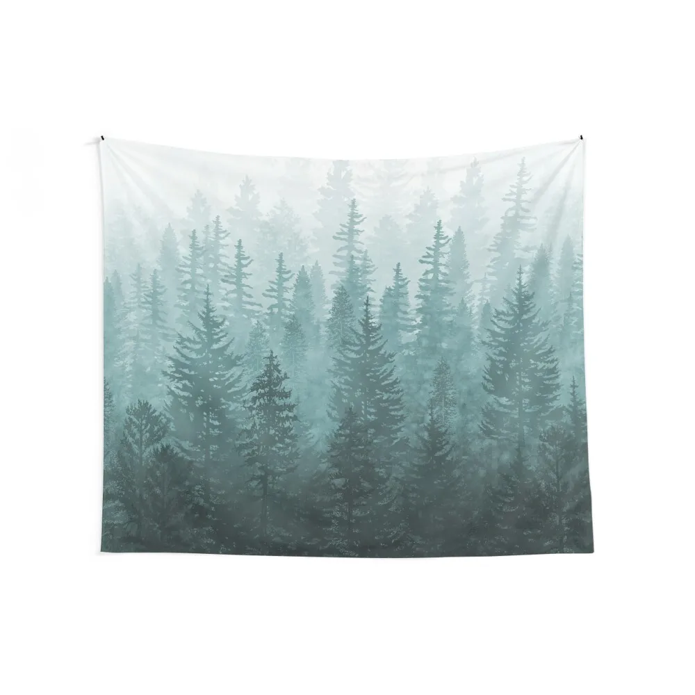 My Misty Secret Forest - turquoise green Tapestry Nordic Home Decor Decor Home Tapestry