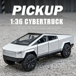 1:36 Tesla Cybertruck Alloy Car Model Diecasts Vehicles Toy Cars Sound Light Pickup Truck Kid Children Christmas Gift Boy Toy