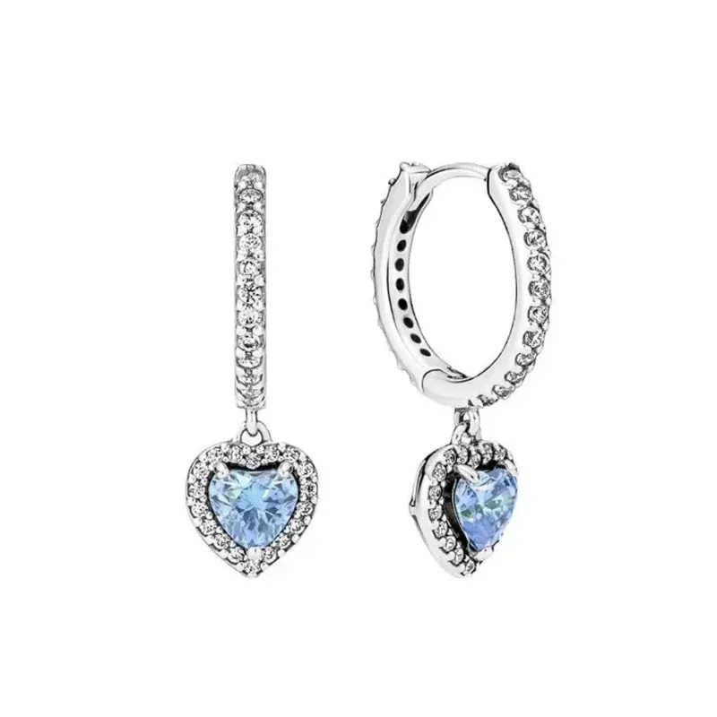 Herzförmige, funkelnde Ohrringe aus 925er Sterlingsilber als Überraschungsgeschenk für Frauen – Detail 12