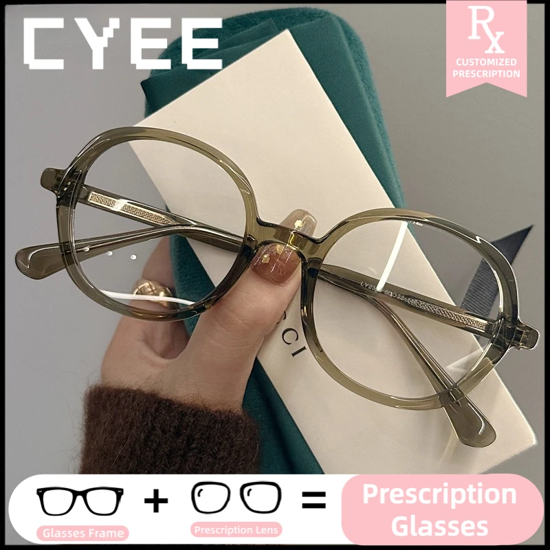 

Cyee Ultralight Oval TR Photochromic Myopia Eyeglasses Progressive Lenses Glasses Women Customized Prescription Optical Eyewear