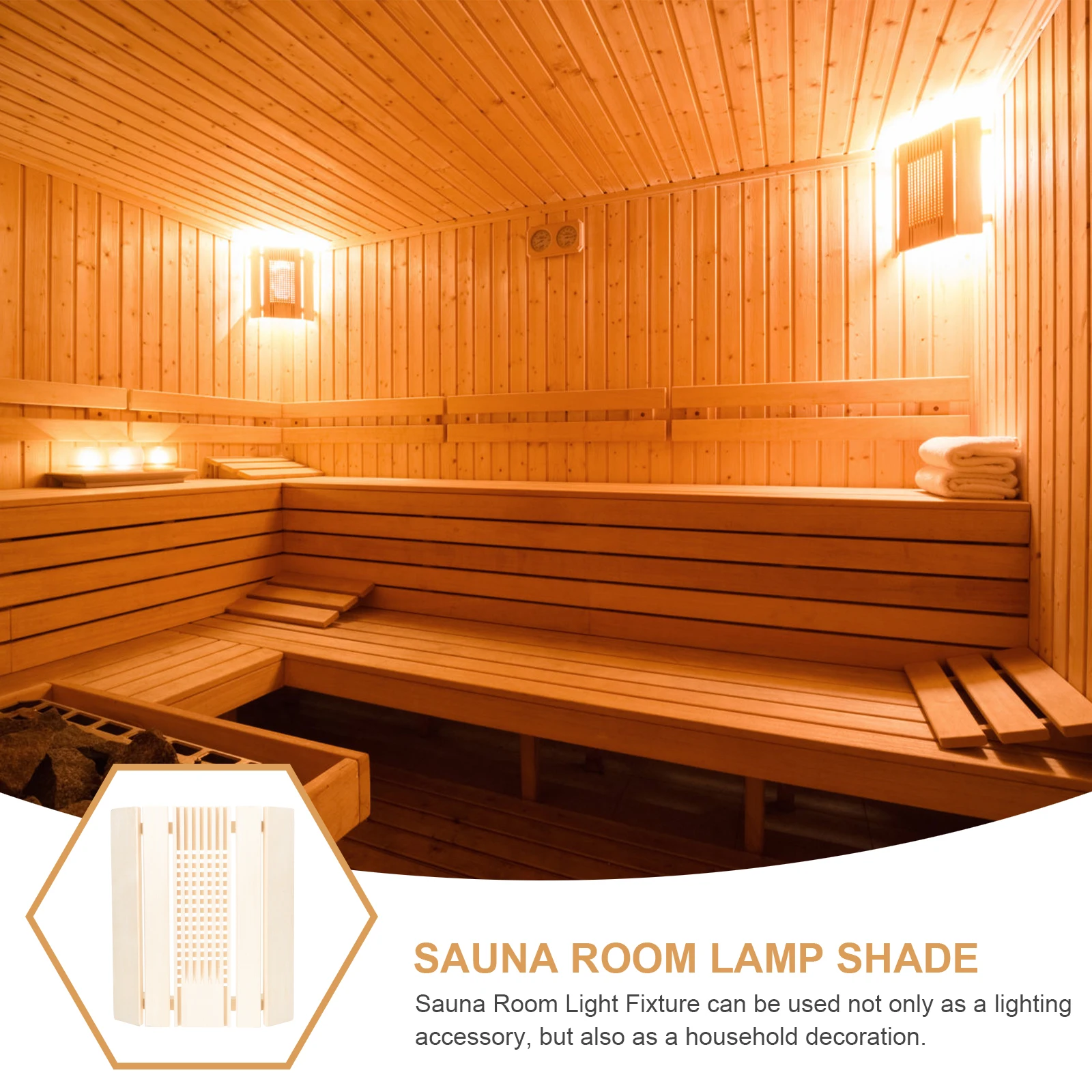 

Lamp Shade Explosion-proof Lampshade Light Accessory Wooden Cover Sauna Room Accessories