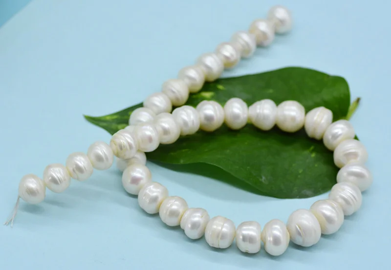 5pcs 13-15mm White Big Freshwater pearl, loose pearl with defects 15inches