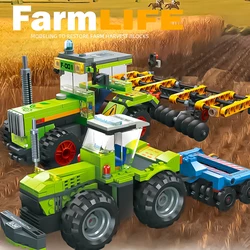 City series of farm machinery group trincia tecnologia building blocks bambini assemblati giocattoli regalo caricamento auto