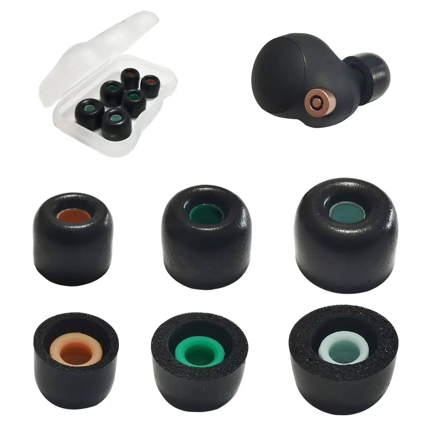Puntas de espuma viscoelástica para auriculares Wf-1000xm3 Wf-1000xm4, almohadillas intrauditivos con reducción de ruido, reemplazo de cubiertas para los oídos