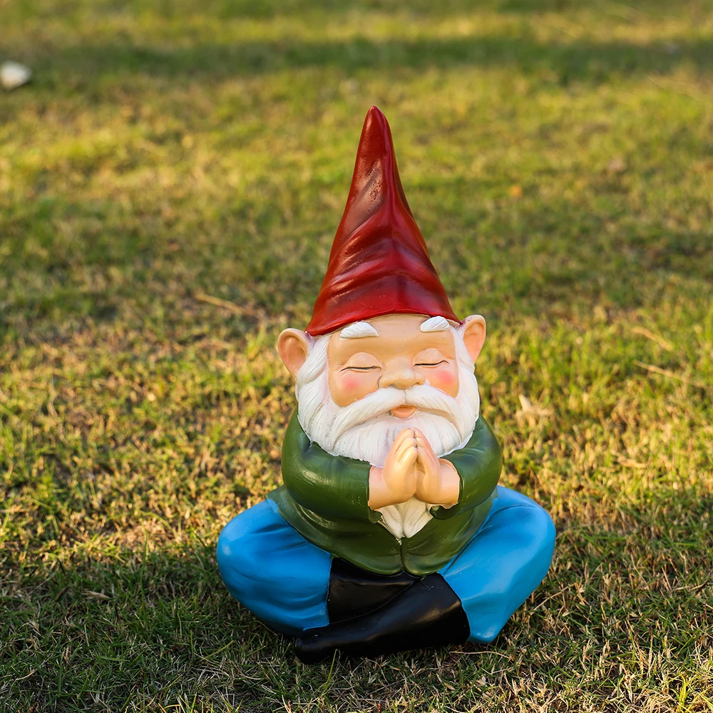 Meditating Gnome & Garden Fairy Resin Ornaments - Home & Outdoor Courtyard Dwarf Craft Decor