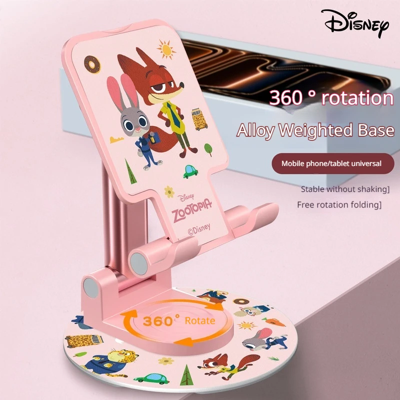 

Disney Bestseller Phone Tablet Stand 2026 New Rotatable Adjustable Pink Cute Judy Nick Desktop Holder For Lazy Shooting Women