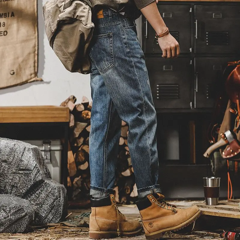بنطلون جينز رجالي فضفاض فضفاض سروال رعاة البقر مستقيم Kpop 2025 موضة كورية نمط ملابس الخريف جودة عالية مغسولة #5