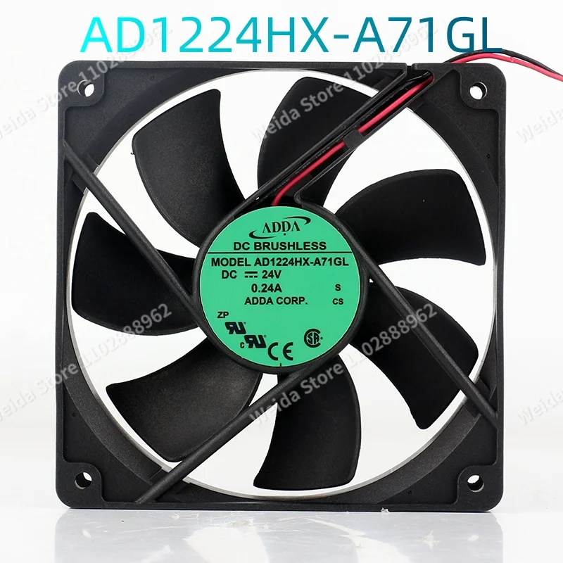 

Cooling fan ADDA AD1224HX-A71GL 5V 12V 48V DC24V 0.24A 12025 120X120X25MM 12CM Safety control cabinet Power supply chassis