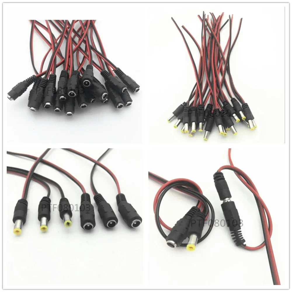 12V DC Connectors Male Female jack cable adapter plug power supply 26cm length 5.5 x 2.1mm for LED Strip Light CCTV Camera