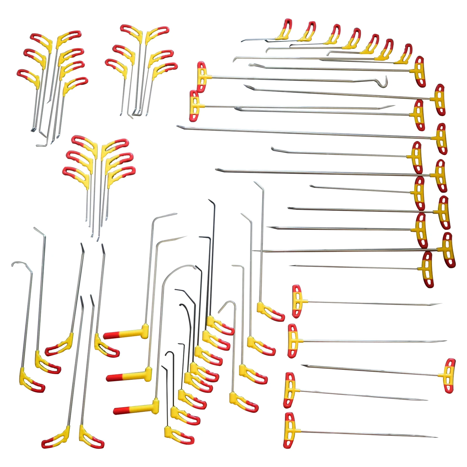 65-Piece Auto Dent Repair Push Rod Set, Paintless Dent Removal Hooks, PDR Tool Kit, Auto Body Panel Pry Bar