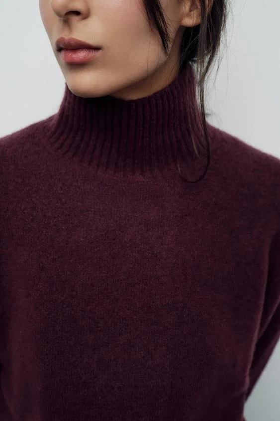 Sweater YY911 Autumn/Winter New Women's Soft Basic Round Neck Long Sleeve Short Wine Red Top Knitted Sweater