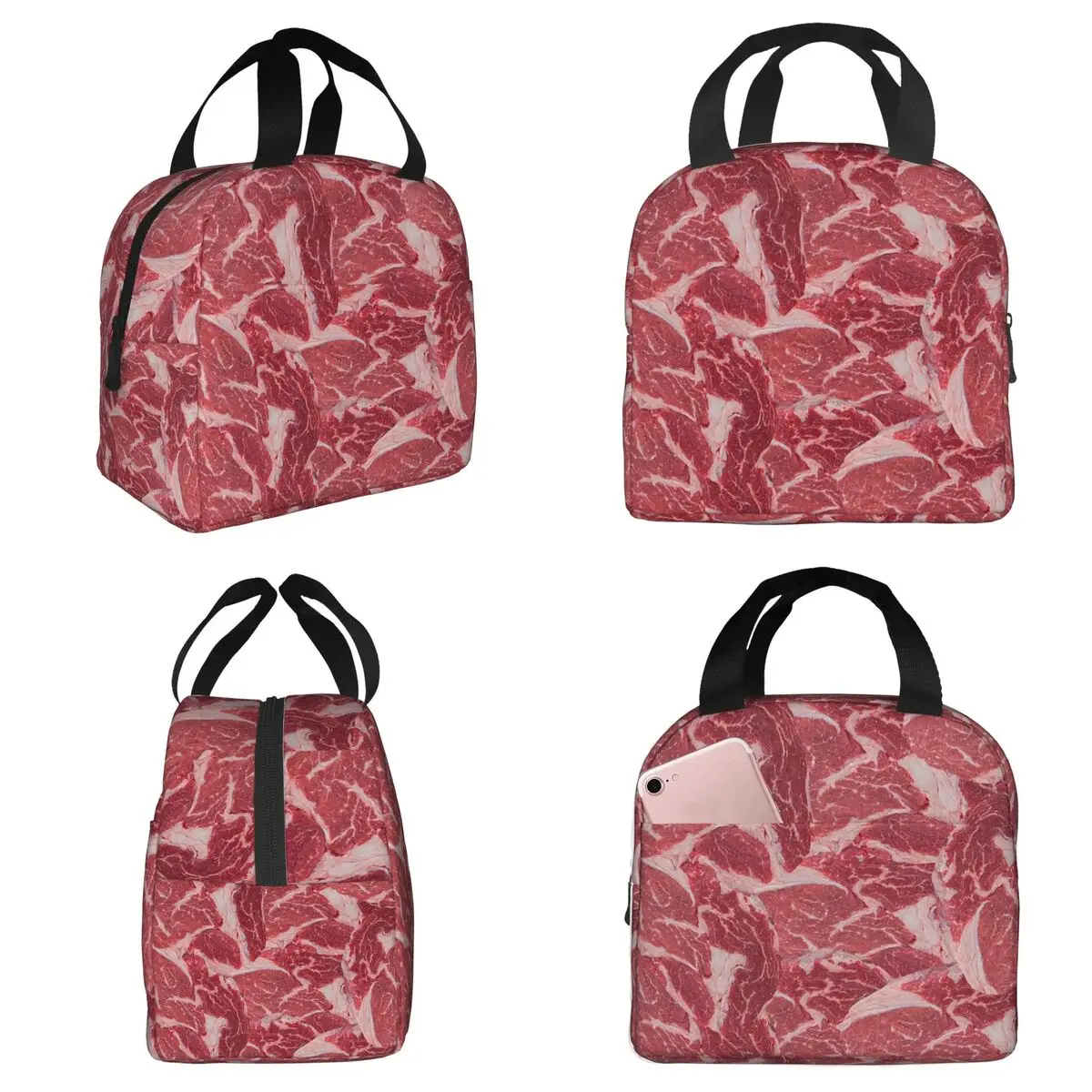 

Meat Insulated Lunch Bag for Kids School Cooler Thermal Food Box Tote Leakproof Lunch Boxes Container
