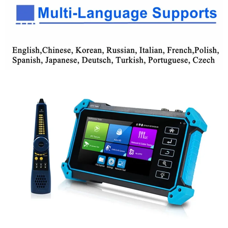 5.4inch CCTV IPC Tester 8MP AHD CVI TVI Camera Tester VGA HDMI Input IPC715 Camera Security Monitoring Network Cable Test