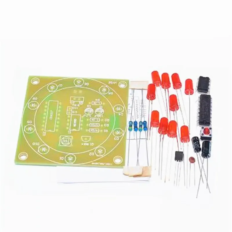 1pcs Round Lucky Rotary Kit CD4017 NE555 Interesting DIY Kit Electronic Production For Learning Kit