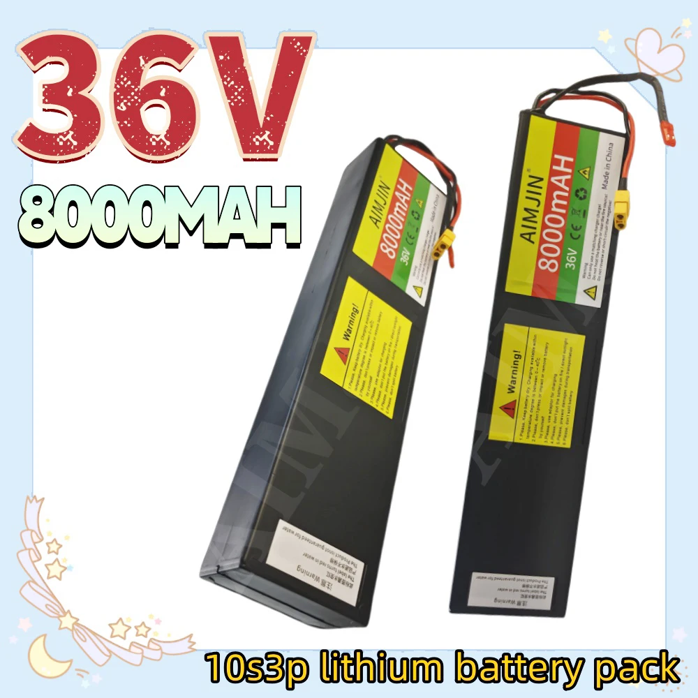 

36V 8000mAH Rechargeable lithium-ion batteries 10S3P Battery Pack XT60+JST interface Battery