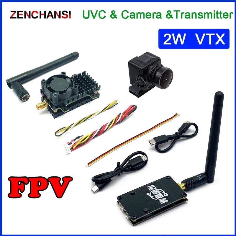 

Ready to Use 5.8G 48CH 2000mW FPV VTX Transmitter & Skydroid FUAV UVC 150CH FPV Receiver & FPV 1200TVL Camera for RC Drone