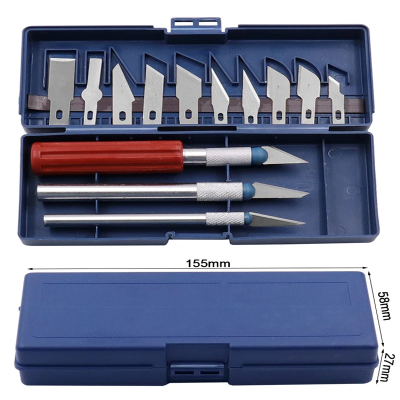 

13 in1 Metal Carving Knife Pen Style Art Seal Cutting Manual Combination Paper Cuttings Non-Slip Gadget DIY Precision Repair Too