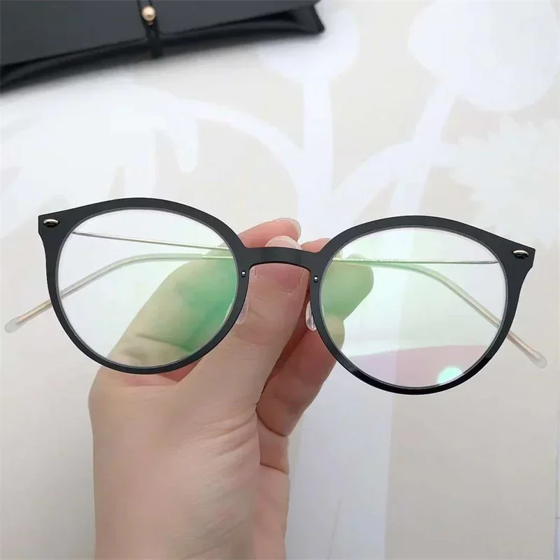 

Новые титановые женские очки, Дания 6548, сверхлегкие очки для чтения «кошачий глаз», очки без винтов, очки для близорукости по рецепту, Oculos De