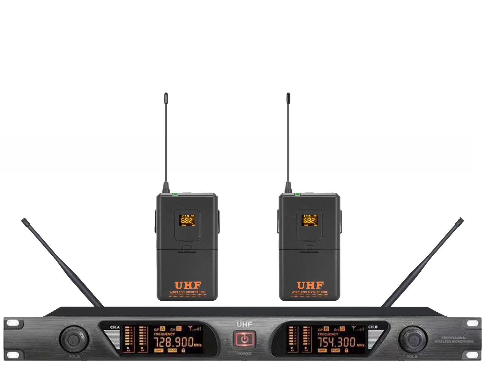 U-790S UHF Microfono wireless a doppio canale Spettacolo di metalli, riunioni in chiesa Canto, palmare, trasmissione a lunga distanza