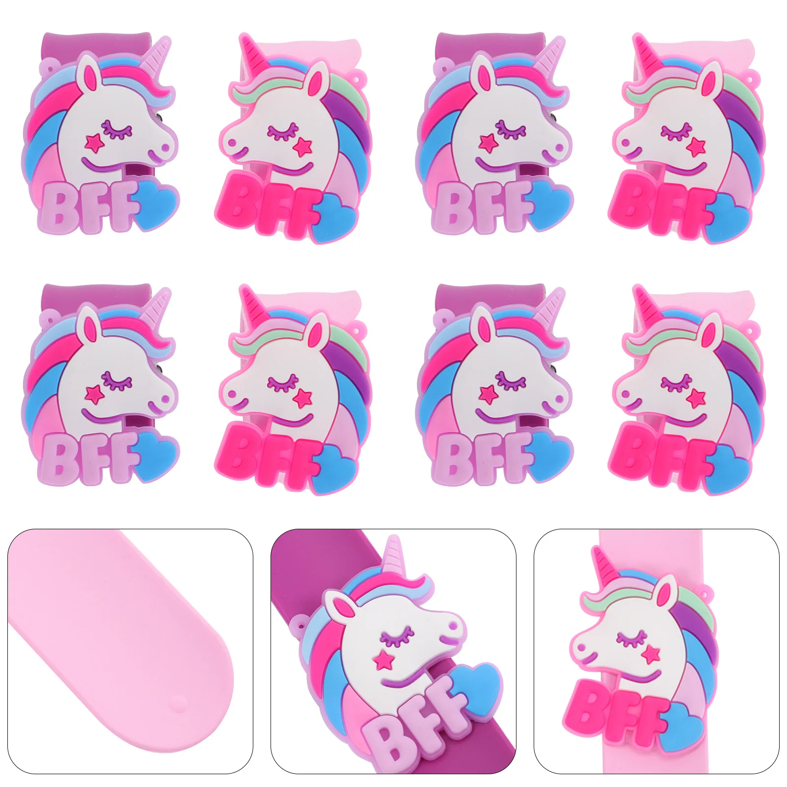 8 pezzi di fasce per schiaffo per bambini, braccialetti flessibili in silicone per feste di compleanno, artigianato scolastico di Halloween, divertenti decorazioni per il polso, regali