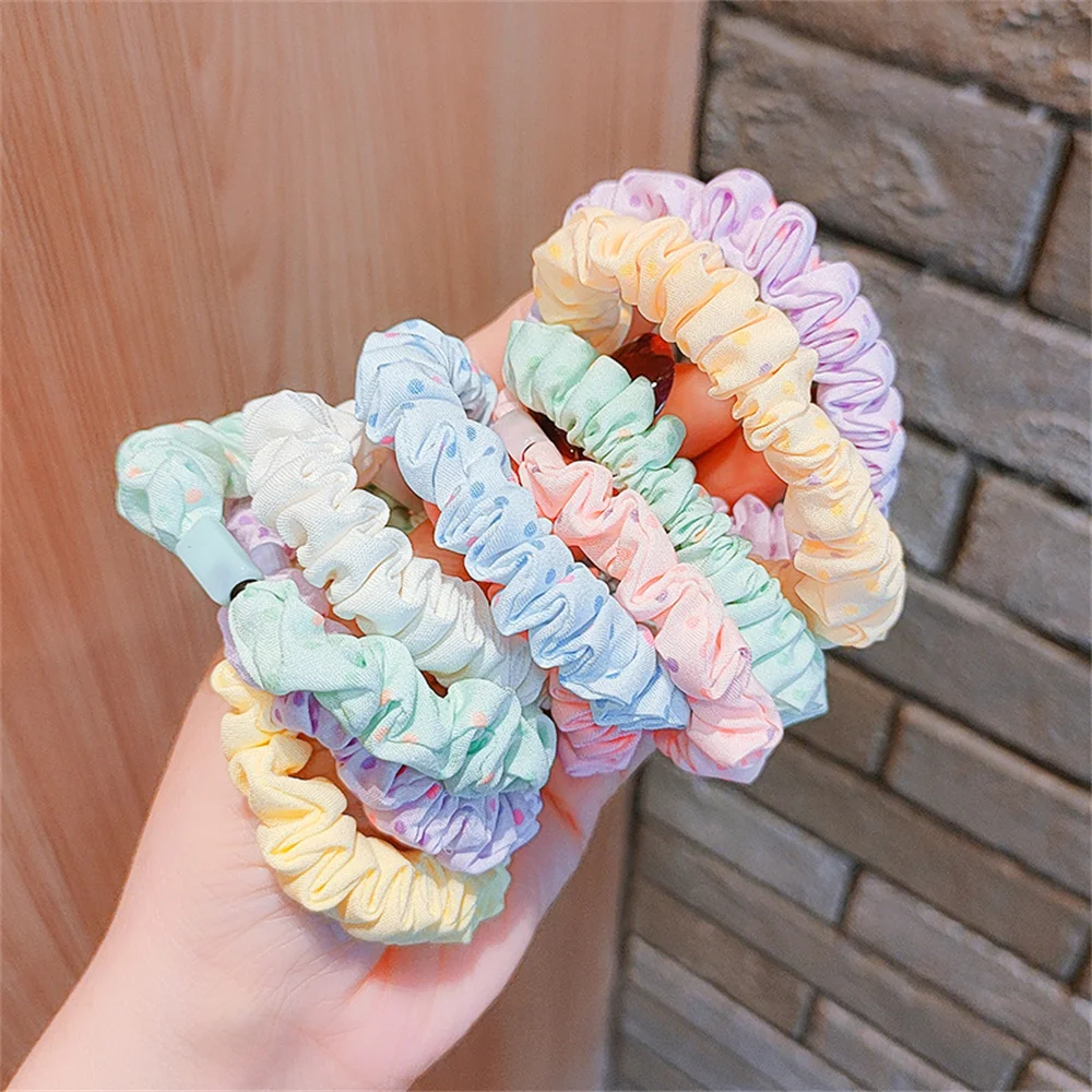 Simple Multicolor Beads Hair Tie Elastic Hair Rope Metal Sheets Scrunchies Ponytail Headdress For Women Accessories Hair Ties