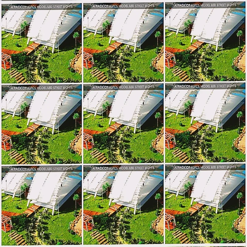 9Pack X(10 pcs Model LED Street Lamp Lighting Single Head Train Layout Landscape 1: 100)