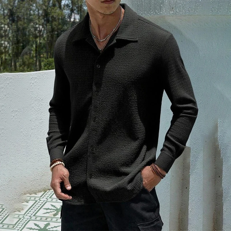 الرجال قميص طويل الأكمام الخريف الشتاء الذكور الملابس الفضفاضة حجم كبير أسود أبيض بلايز الهيب هوب قميص الموضة غير رسمي للرجال #3