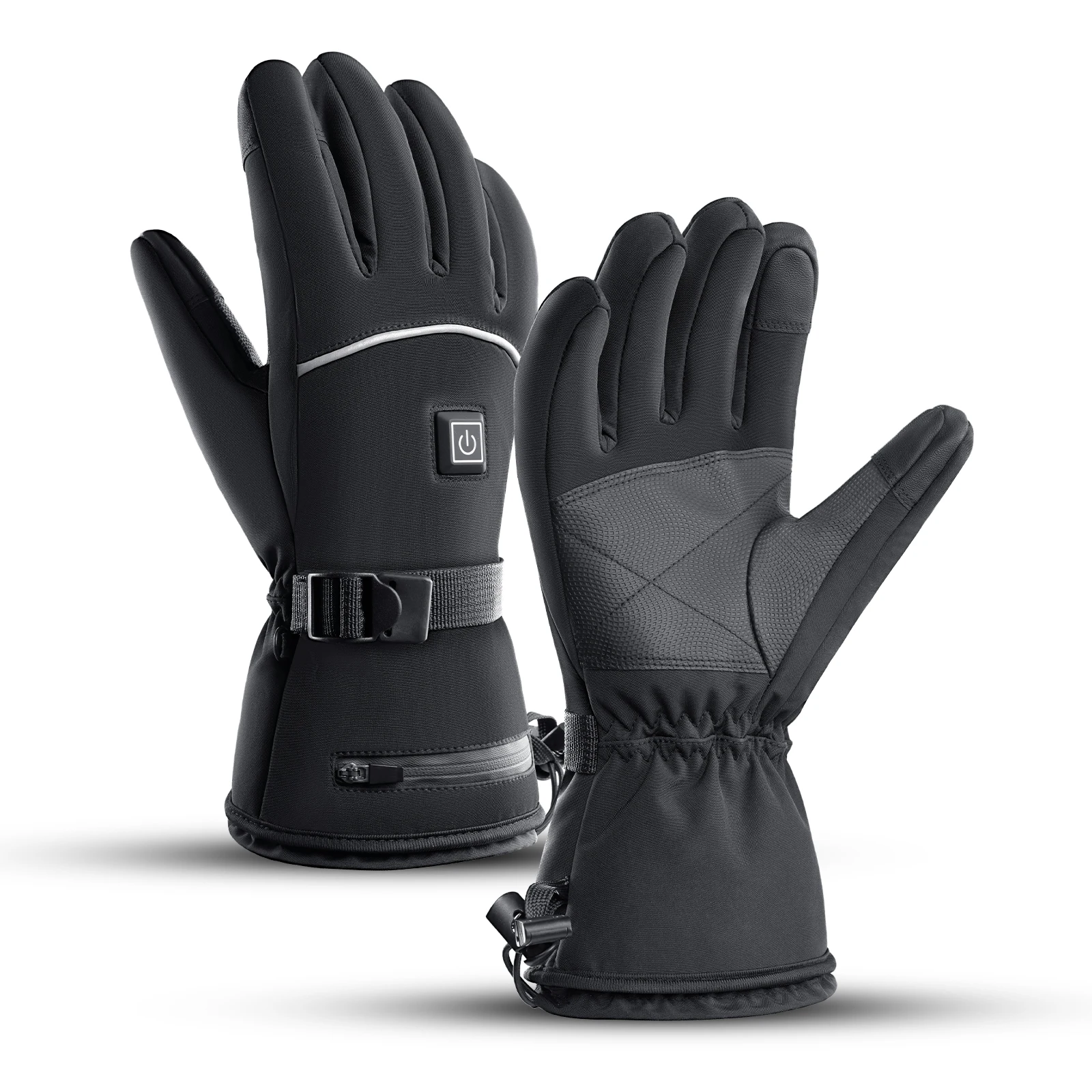 Elektrische beheizte Handschuhe Motorrad Winter Moto beheizte Handschuhe warme wasserdichte wiederaufladbare Heizung Thermohandschuhe für Schneemobil