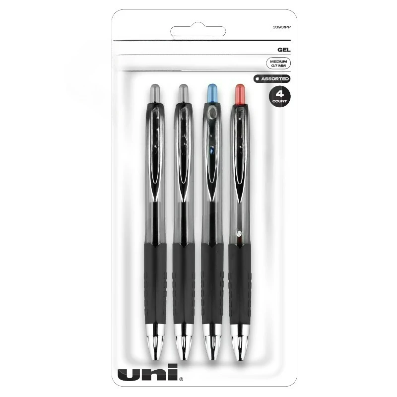 

Ручка гелевая выдвижная 207, средний стержень, 0,7 мм, разноцветные чернила, 4 штуки