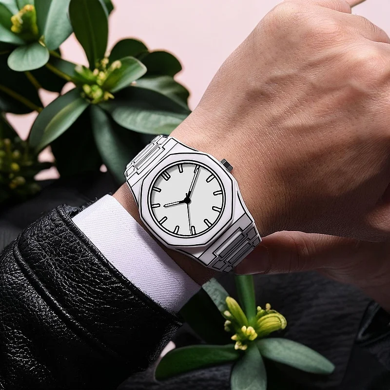 Black White Classic Anime Line Style Man Watch Waterproof Men Watch Top Silicone Male Clock Sport Fashion Quartz Watches Gift