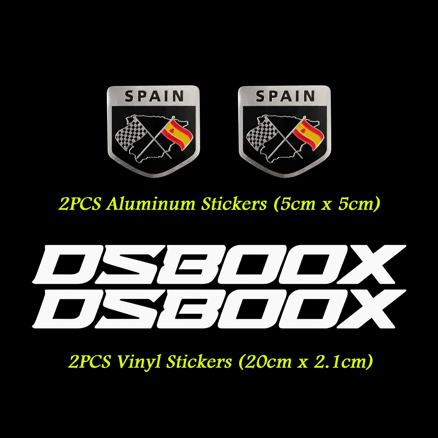 For VOGE DS800X 800 DSX Rally 2PCS Vinyl Reflective ADV Motorcycle Stickers 2PCS Aluminum Spain Flag Decals Moto Accessories Set