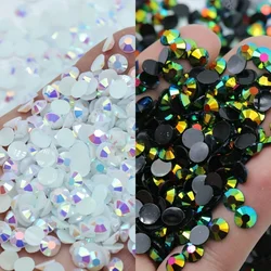 Resin Jelly Rhinestones White Jet Black AB 5mm-1500pcs Non Hotfix Flatback Rhinestone For Nail Art Garment Decoration DIY