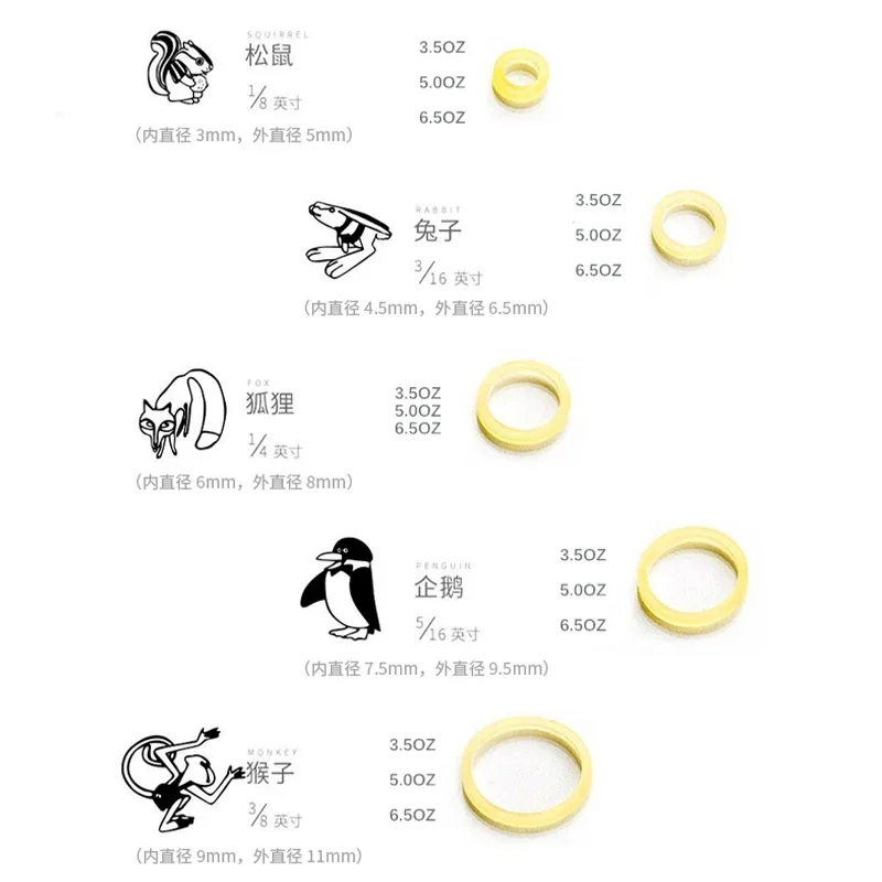 100pcs/1bag Dental Orthodontic Rubber Bands Elastic O Ring Non-Toix Latex Band Chains Ties Fox Rabbit Chipmunk Penguin