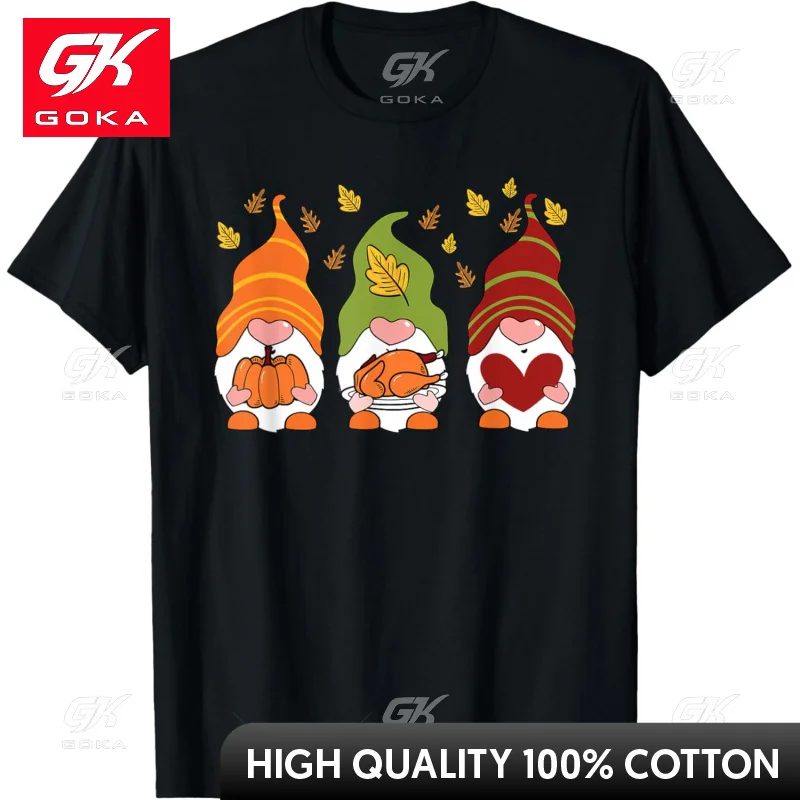 Dwarf Pumpkin Turkey Thanksgiving Cute Autumn Man's Woman's Tops T Shirt Casual Cool Hip Hop Short Sleeve Tees Unisex T Shirts