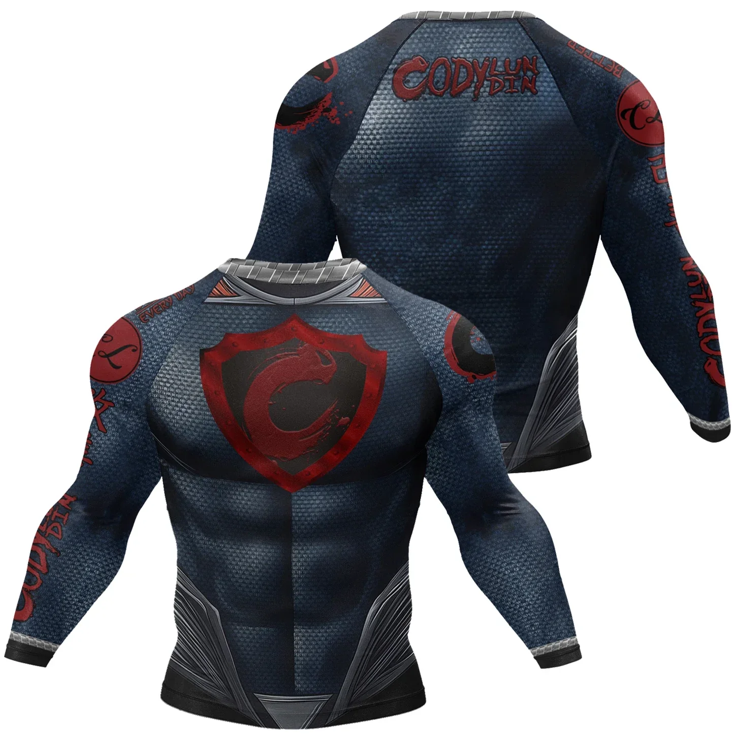 Camiseta de manga larga para hombre, diseño Cody Lundin MMA, con estampado 3D, ideal para BJJ, boxeo, deportes, camisetas de manga larga tipo rash guard, camisetas de Jiu Jitsu, camisetas de kickboxing y ropa deportiva para gimnasio.
